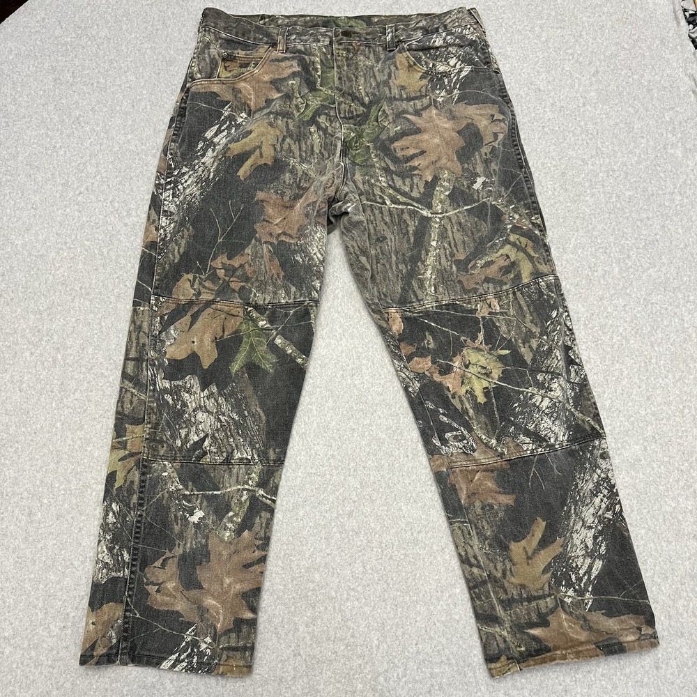 Vtg Wrangler Camo Jeans Men 38x30 Double Knee Y2K Skate 90's Realtree Hardwoods